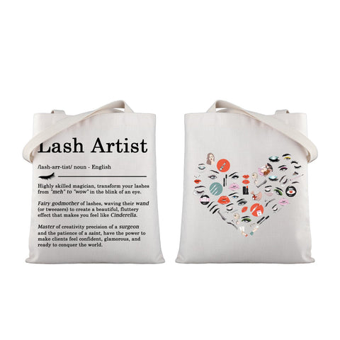WSNANG Lash Artist Definition Tote Bag Beauty Lashes Gift Eyelashes Artist Gift Lash Artist Cosmetic Bag Makeup Artist Coworker Gift, Lash Artist Tb, One Size