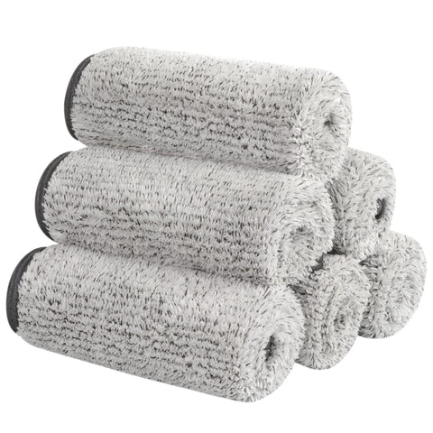 Sunland Face Cloth for Bath Makeup Remover Cloth Extra Soft Facial Cleansing Towel Bamboo Charcoal Washcloths for Face 11Inchx11Inch Grey Pack of 6