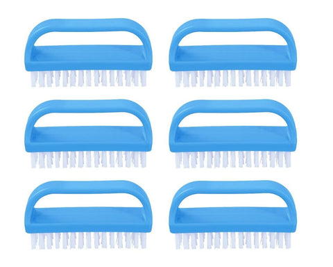 Superio Nail Brush Cleaner with Handle 3 Pack, Durable Scrub Brush to Clean Toes and Fingernails, All Purpose Hand Scrubber Cleaning Brush - Stiff Bristles, Easy to Use (6-Pack)