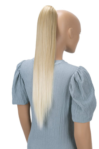 Prettyshop Hairpiece-Ponytail 24 (60Cm) Light Blonde Mix # 27T613A H613: Prettyshop Hairpiece Ponytail Clip On Extension Long Hair Smooth Heat-Resisting 24"(60Cm) Light Blonde Mix # 27T613A H613