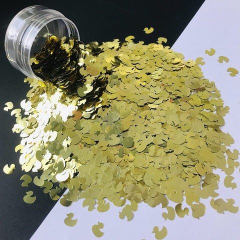 PrettyG 10 Grams/Pack - Yellow Duck Shape Glitter Sequins - Festival Rave Beauty Makeup Face Body Nail Art Decoration B0214