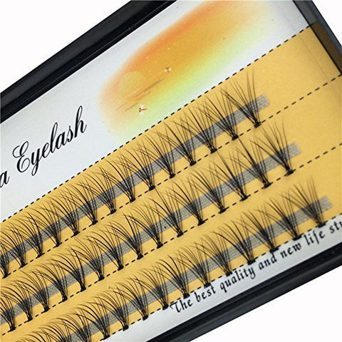 Scala 10 Root 60pcs Black Handmade False Eyelashes Natural Long Individual Eyelashes Extension Fake Lashes Makeup Beauty Cosmetic (9mm)