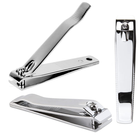 Beauticom Professional Stainless Steel Nail Clippers (Straight Edge Cut Style) (Quantity: 3 Pieces)