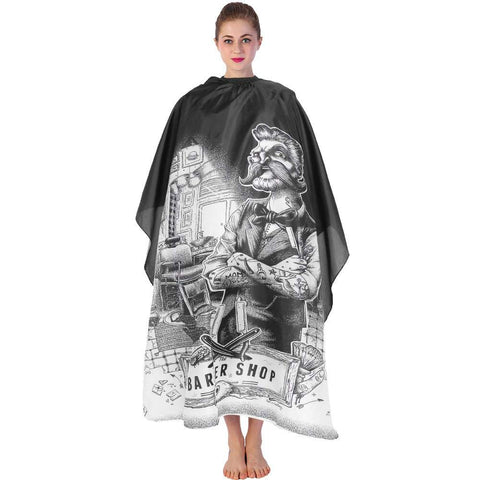 Hairdresser Cape Waterproof, Salon Hair Cutting Gown Barber Cape Cloth for Hair Cutting and Styling