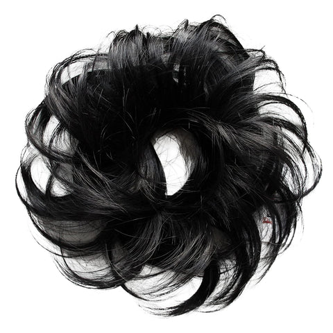 Black # 1B G1C : PRETTYSHOP Scrunchy Scrunchie Bun Up Do Hair Piece Hair Ribbon Ponytail Extensions Wavy Messy Black # 1B G1C