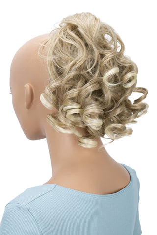 PRETTYSHOP Hairpiece Scrunchy Updo Hairstyles Voluminous Curly Messy Bun Blond Mix G15L