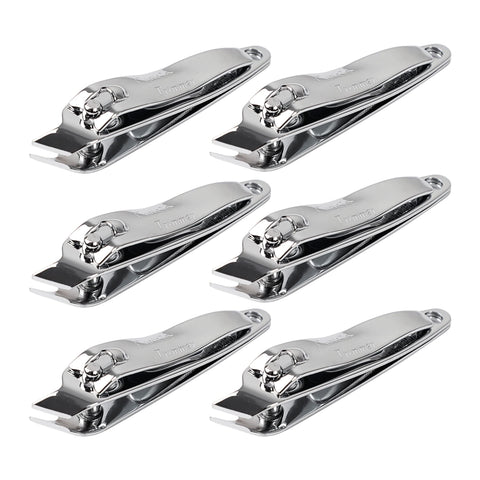 uxcell® Slanted Tip Metal Manicure Tool Pedicure Nail Clipper Cutter 6 Pcs