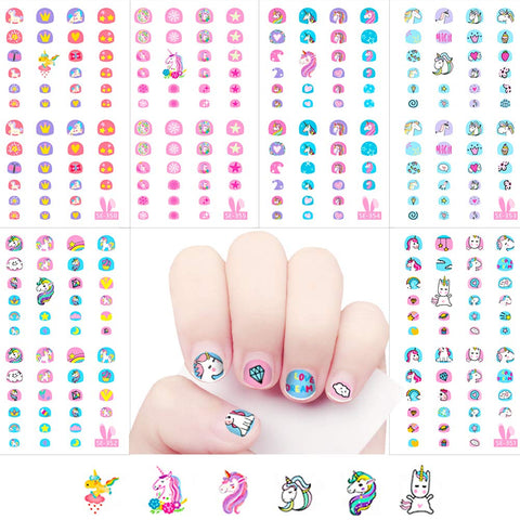 Fanoshon Unicorn 3D Nail Art Stickers Decals Self-Adhesive for Kids Little Girls, 270+ Cute Nail Tip Star Crown Princess Nail Manicure for Fingernails Toenails Birthday Party Supplies Gift Favors