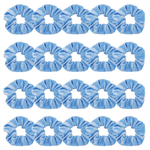 20 Pcs Sky Blue Scrunchies, Didder Velvet Scrunchies, Scrunchies for Hair Velvet Hair Scrunchies, Soft Elastics Bobbles Ropes Scrunchie Solid color Cute Scrunchies for Women Girls Hair Accessories