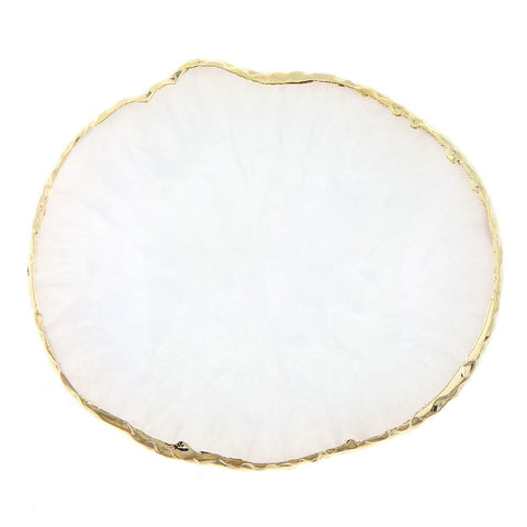 AKOAK 1 Pack Natural Resin Agate Phnom Penh Nail Glue Palette Crystal Edge Shooting Props Toning Works Display Board Tool (White)