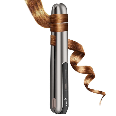 2 in 1 Cordless Hair Straightener and Curling Iron, Portable Mini Flat Iron with Rechargeable Cordless Curling Iron for Travel