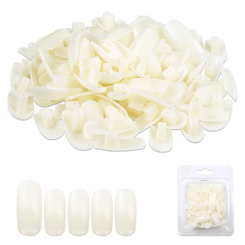 PANA USA Training Practice Tips - False Fake Nail Tips for Nail Manicure DIY Tech Nails Model Art Tools (Natural White Tips)