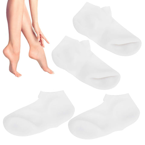 2 Pairs SEBS Exfoliating Moisturizing Socks, Elastic Anti Cracking Preventing Dryness, Rejuvenating Foot Protection Socks, Foot Skin Care Socks(L(39-41))