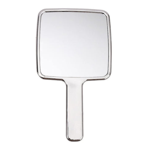 lasenersm 1 Piece Hand Mirror with Handle Square Hand Held Mirror for Makeup Hairdressing Handheld Mirror with Handle Stylish Hand Mirror for Women for Home Hair Salon Use, 3.9 x 6.7 Inches
