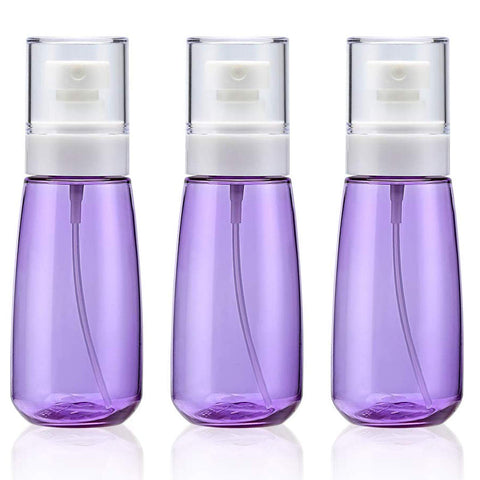 Fine Mist Spray Bottle 3.4oz/ 100ml Empty Cosmetic Refillable Travel Containers Plastic Hair Spray Bottle Sprayer for Perfume Skincare Makeup Lotion (3Purple)