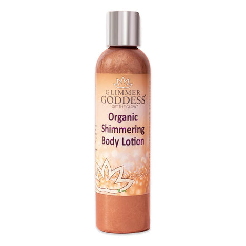 Glimmer Goddess Organic Shimmer Body Lotion- Bronze | Moisturizing Shimmer Body Lotion For Dry Skin | Medium Shimmer Bronzer
