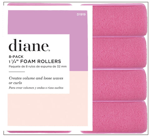 Diane Foam Rollers, Pink, 1.25", 8/bag : 1 1/4'', Pink