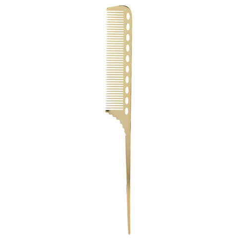 Tail Pin Tail Comb, Portable Rat Tail Comb Aluminum Pintail Comb Hair Barber Comb Teasing Combs For Men (3 Pack) (Gold)