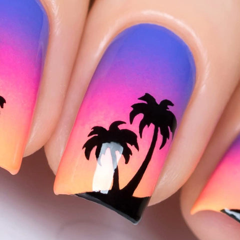 Whats Up Nails - Palm Nail Vinyl Stencils for Nail Art Design (2 Sheets, 40 Stencils Total)