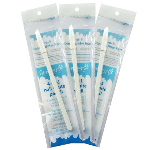 Flowery Nail White Pencil - Set of 3