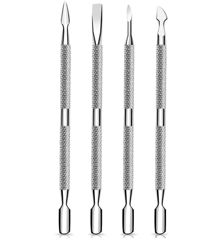 Cuticle Pusher and Cutter Set, Dead Skin Nail Cleaner Tools, Professional Stainless Steel Cuticle Remover, Durable Pedicure Manicure Tools for Fingernails and Toenails.4 Pcs/Set