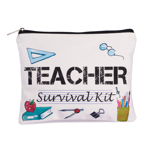 Teacher Appreciation Gifts - Survival Kit & Makeup Bag for Women & Men, Perfect for Teacher's Day, Birthday & Christmas, Black