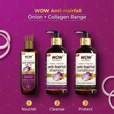 WOW Skin Science Red Onion Black Seed Oil Shampoo with Red Onion Seed Oil Extract, Black Seed Oil & Pro-Vitamin B5 - No Parabens, Sulphates, Silicones, Color & PEG - 300mL