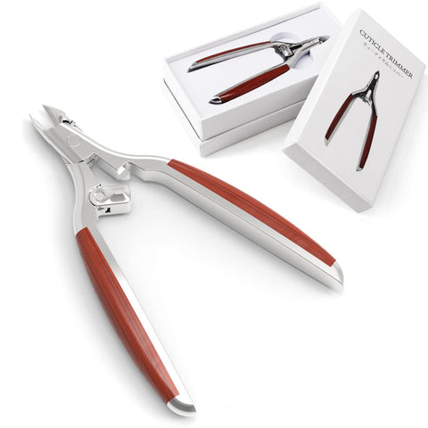 Cuticle Nippers Professional Cuticle Trimmer, Luxurious Wooden Hnadle Hang Nails Cuticle Cutter Remover Tools Alicate Para Uñas for Pedicure Manicure
