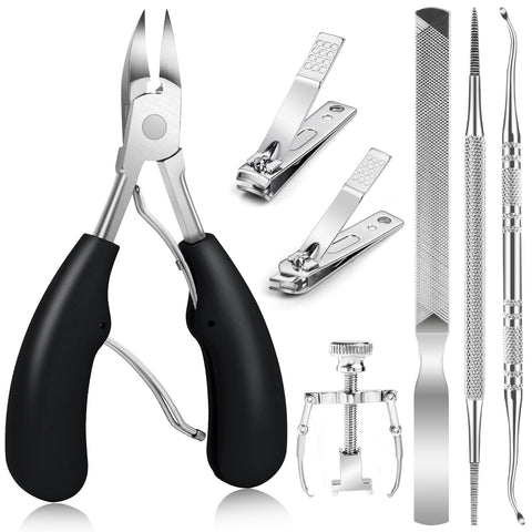 Ingrown Toenail Tool (7PCS) Toenail Clippers Ingrown Toenail Treatment Pedicure Tools Professional Tool Set for Ingrown & Thick Nail Stainless Steel Ingrown Toenail Tool