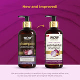 WOW Skin Science Red Onion Black Seed Oil Shampoo with Red Onion Seed Oil Extract, Black Seed Oil & Pro-Vitamin B5 - No Parabens, Sulphates, Silicones, Color & PEG - 300mL