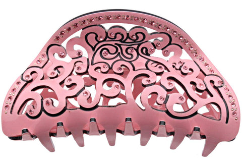 Fashion & Lifestyle 3.5-inch Hair Claw Jaw Clip for Women and Girls - Pretty Strong Clamp Non-Slip Barrette Hair Updo Grip Bath Accessories for Thick Hair, Pink