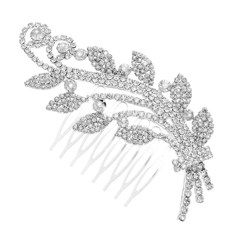 Rosemarie Collections Women's Elegant Rhinestone Flower Hair Comb