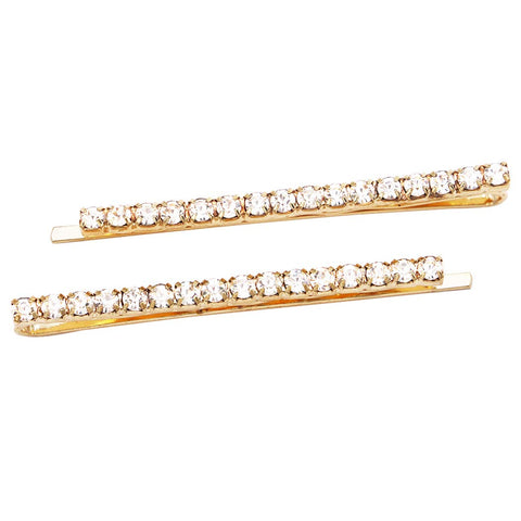 Rosemarie Collections Women's Rhinestone Sparkle Hair Clip Bobby Pins (Gold Tone)