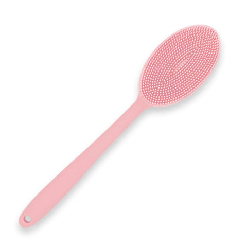 Loofah Exfoliating Body Scrubber 2 in 1 Face And Body Silicone Scrubber - Silicone Shower Brush Bath Sponge Loofa red