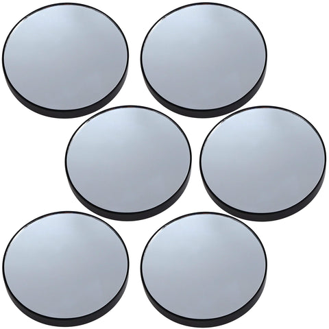 Iconikal 10x Magnification Mirror with Suction Cups, Black, 3-Inch Diameter, 6-Pack