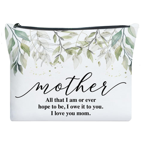 UDNADKEX Mother Gift from Daughter Son, Christmas, Birthday, Mother's Day Gift for Mum Mom Thank You Gift Makeup Bag, Mom Appreciation Gift, I Owe It to You, multiple