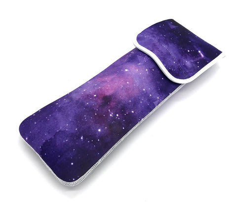 Wanty Water-Resistant Neoprene Curling Iron Holder Flat Iron Curling Wand Travel Cover Case Bag - Flat Iron Travel Pouch - Hair Straighteners Case with Fastener (Purple Sky)