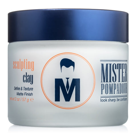 Mister Pompadour Sculpting Clay Best Hair Product For Men (And Women) 2oz Medium Hold & Matte Finish All Natural Ingredients Best Hair Clay & Pomade Perfect For Hair Types That Require Volume And Texture Quiffs, Pompadours, Side Parts & Undercuts