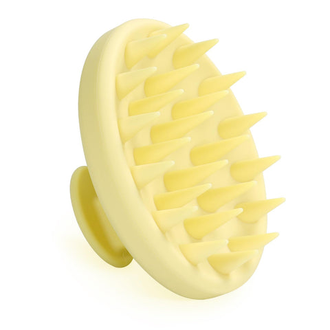 Meartchy Silicone Scalp Massager, Scalp Scrubber for Hair Growth with Soft Bristles, Scalp Exfoliator Brush Dandruff Removal Shampoo Brush for Wet Dry Scalp Care (Light Yellow)
