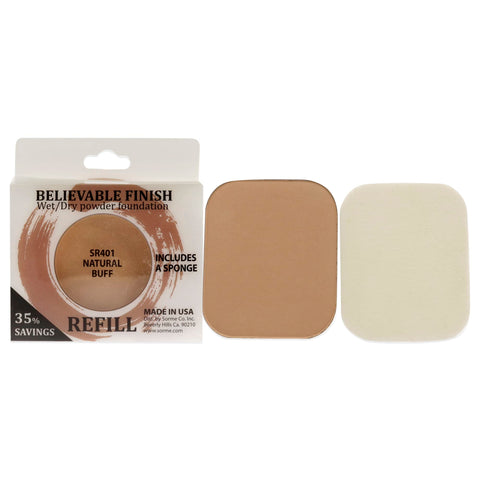 Sorme Cosmetics Believable Finish Powder Foundation Refill, Natural Buff, 0.23 Ounce