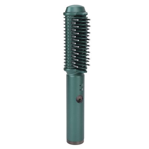 Yosoo Health Gear Cordless Hair Straightening Curling Brush Evenly Quickly Heating Usb Rechargeable Styling Tool, Portable Silky Ceramic Plates Flat Iron, Hot Straightener For Women Home Salon,Green