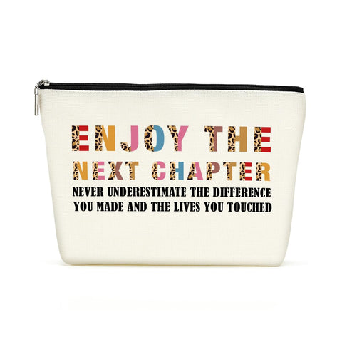 Retired Makeup Bag Cosmetic Bag Retirement Gifts for Women Coworker Leaving Gifts for Women Inspirational Goodbye Farewell Going Away New Job Gifts for Friend Sister Boss Leader Birthday Christmas, Multicolor313, 10" x 7"