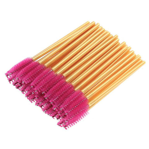 Disposable Eyelash Mascara Brushes Wands for Extension Makeup Applicator Tool Bulk,300 Pcs/Pack,Gold/Rose
