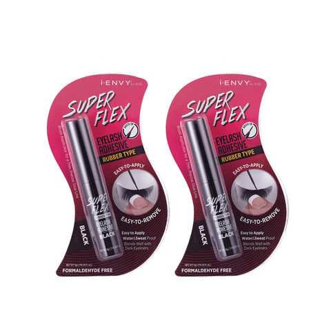 Kiss I Envy Eyelash Adhesive Super Flex Black 5 Gram (2 Pack)