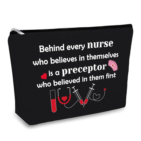 Nurse Preceptor Gift Cosmetics Bag Nurse Teacher Gift Thank You Gift for Nurse Preceptor Appreciation Gift Nurse Instructor Gift Makeup Bag Nurse Graduation Gift for Nurse Preceptor Christmas Gift, Black, s