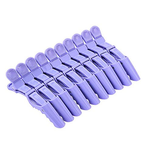SINNKY Purple Crocodile Hair Clips (10pcs, Wide Teeth, Durable, Unisex, Ages 6+)