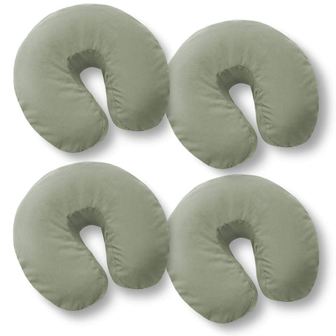 Saloniture 4-Pack Premium Microfiber Face Cradle Covers - Ultra Soft Fitted Massage Table Cradle Cover - Sage Green