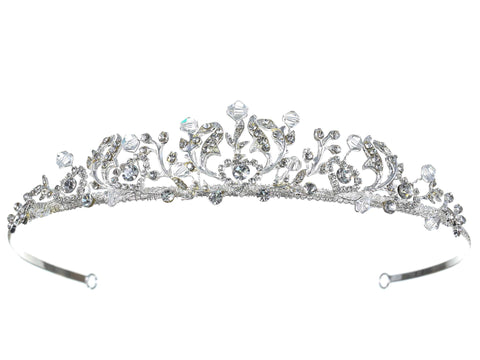 SAMKY Handmade Bridal Rhinestone Crystal Prom Wedding Floral Crown Tiara T879