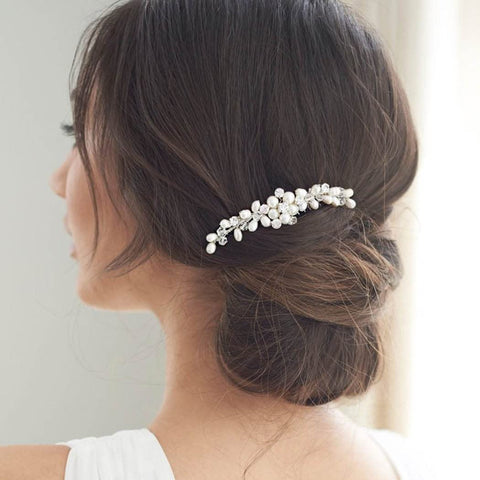 Brishow Wedding Hair Comb Crystal Bridal Hair Pieces Pearl Hair Accessories for Women and Girls