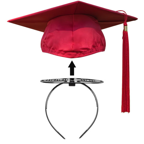 EMOOULI 1 Pcs Black Graduation Cap Hairband, Secure Grad Hat And Hairstyle, Not Change Hair, Firm Anti-Fall Hairband for Graduates, Students, Women(Not Including the Grad Hat)